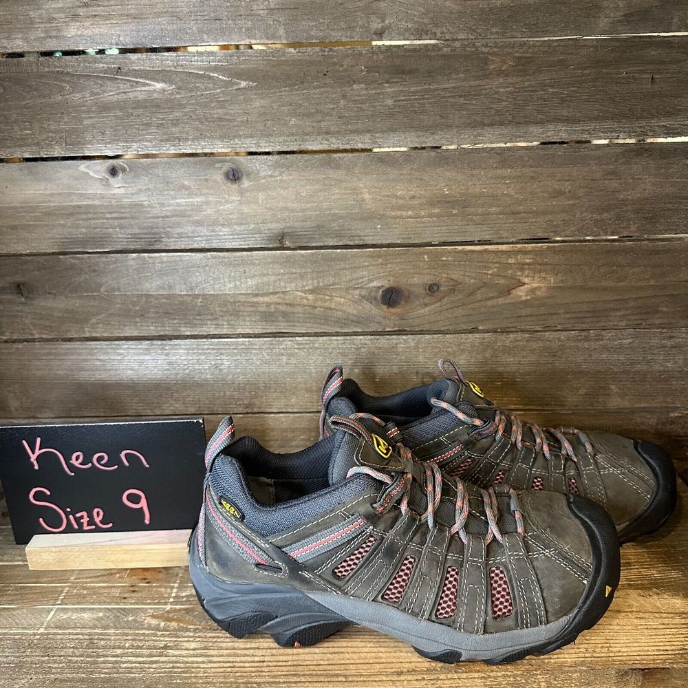 Womens Keen Utility Flint Steel Toe Brown Leather Work Hiking Shoes Size 9 M GUC